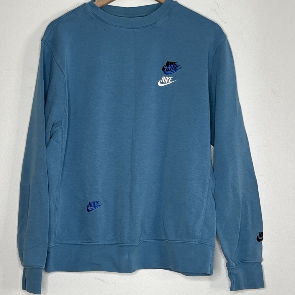 Nike Sport Essentials+ Crewneck Dutch Blue DM8886-469 Mens Medium Triple Logo